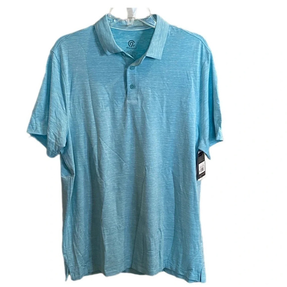 🥳 NEW! C9 Champion Active Wear Men's Aqua Blue Golf Polo Shirt - Picture 3 of 4